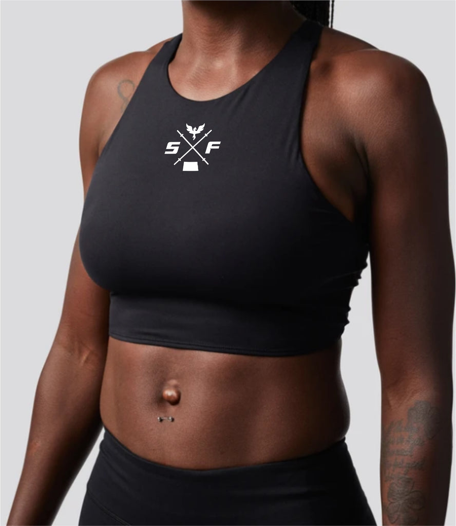 Synergy Cropped Sports Bra (Black) – Born Primitive